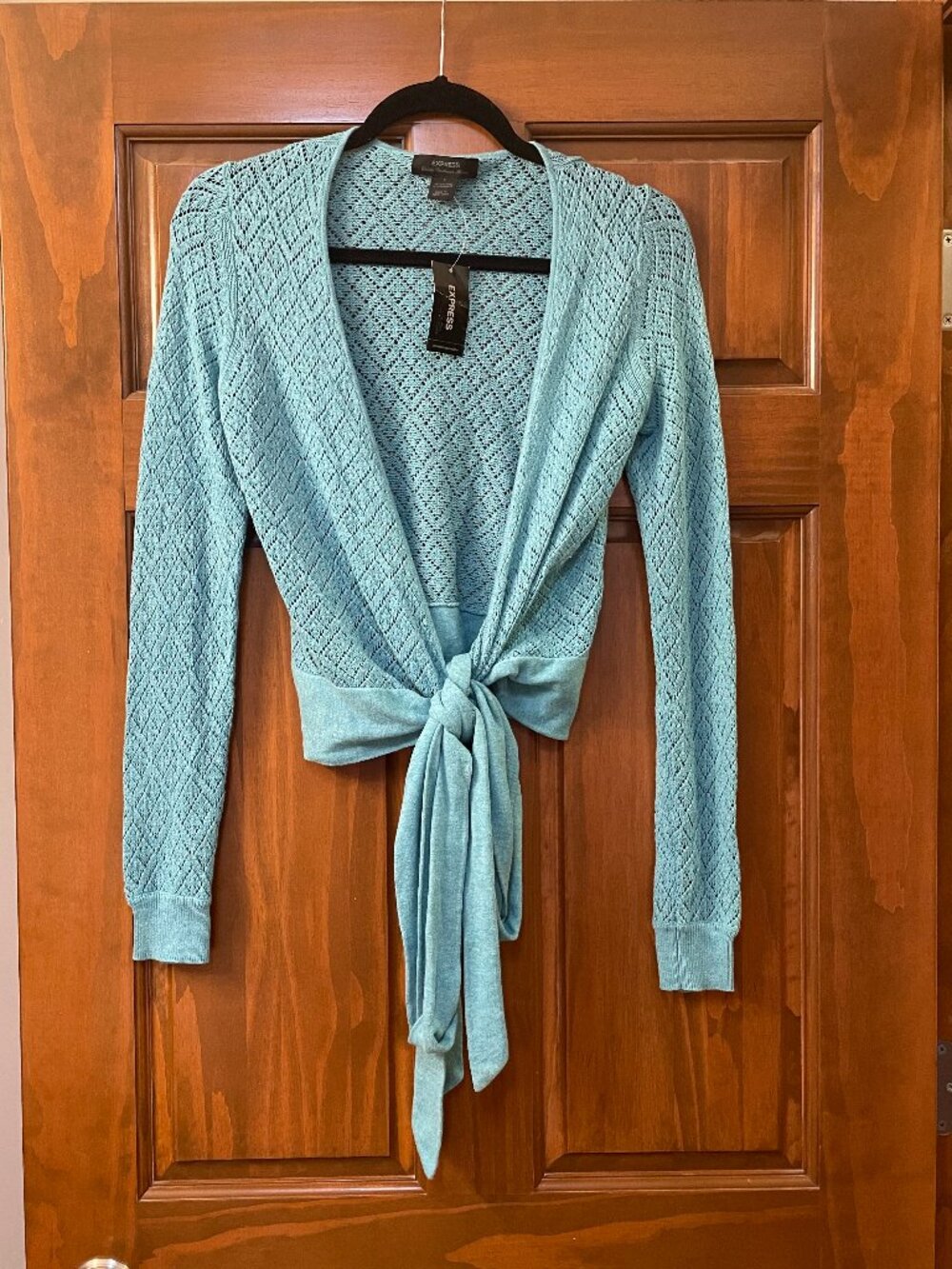 NWT Express Sweater - Teal Cotton Cashmere Shrug Long SleeveSweater - Size Small